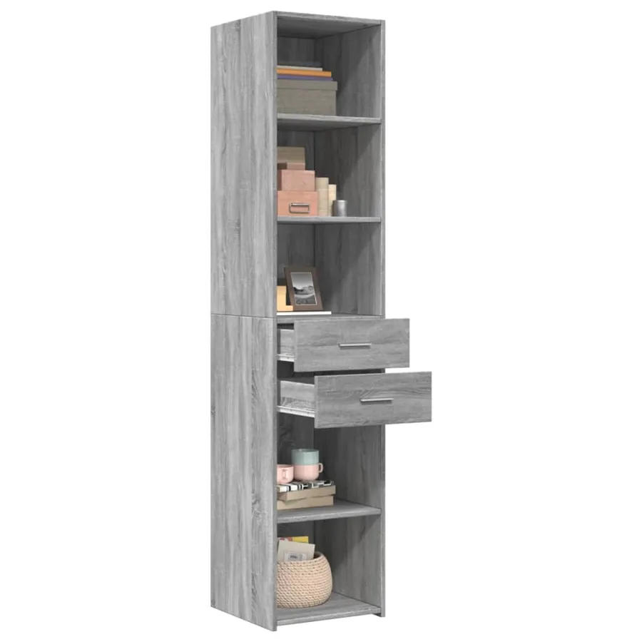 Buffet haut sonoma gris 40x42,5x185 cm bois d'ingénierie - 3