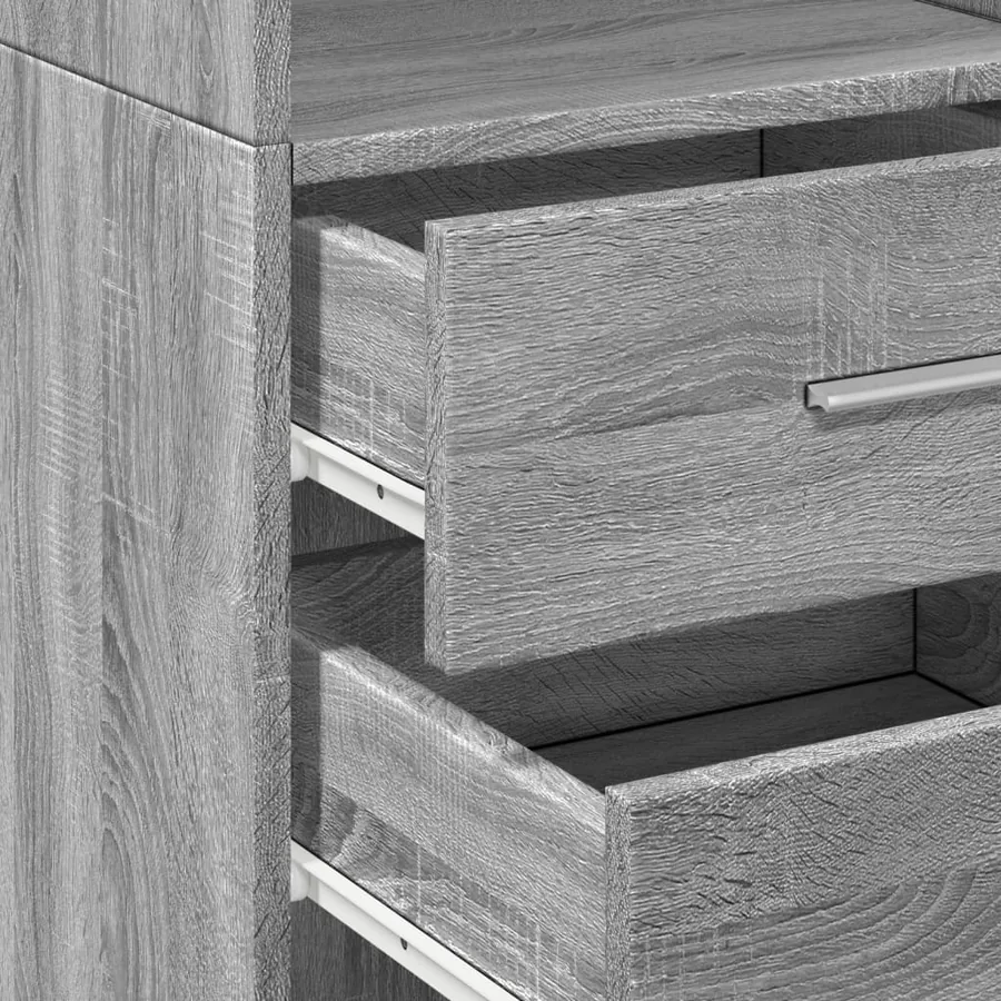 Buffet haut sonoma gris 40x42,5x185 cm bois d'ingénierie - 7