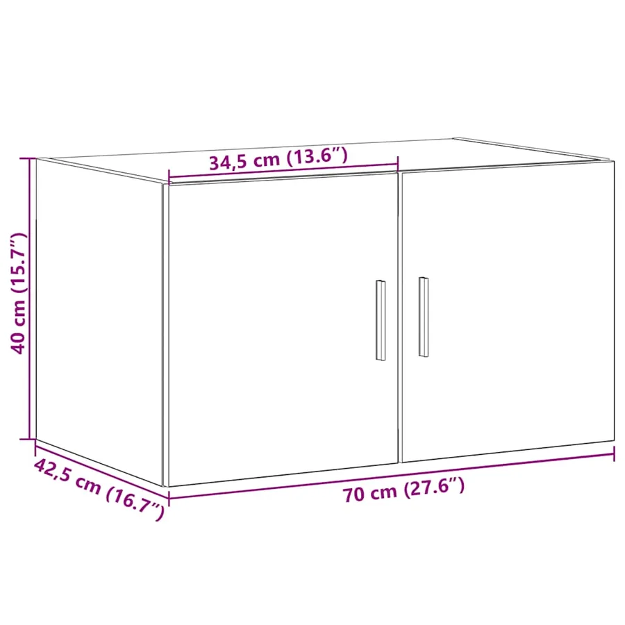 Armoire murale blanc 70x42,5x40 cm bois d'ingénierie - 11