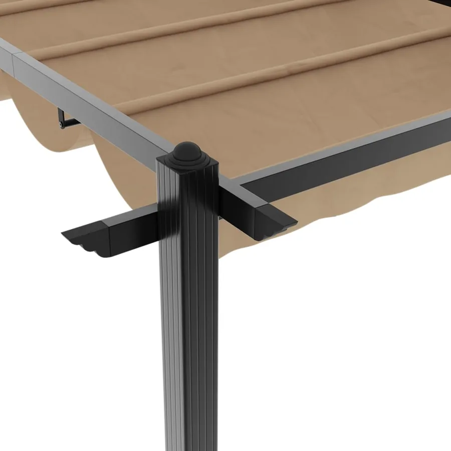 Tonnelle de jardin avec toit rétractable taupe 3x6 m aluminium - 9