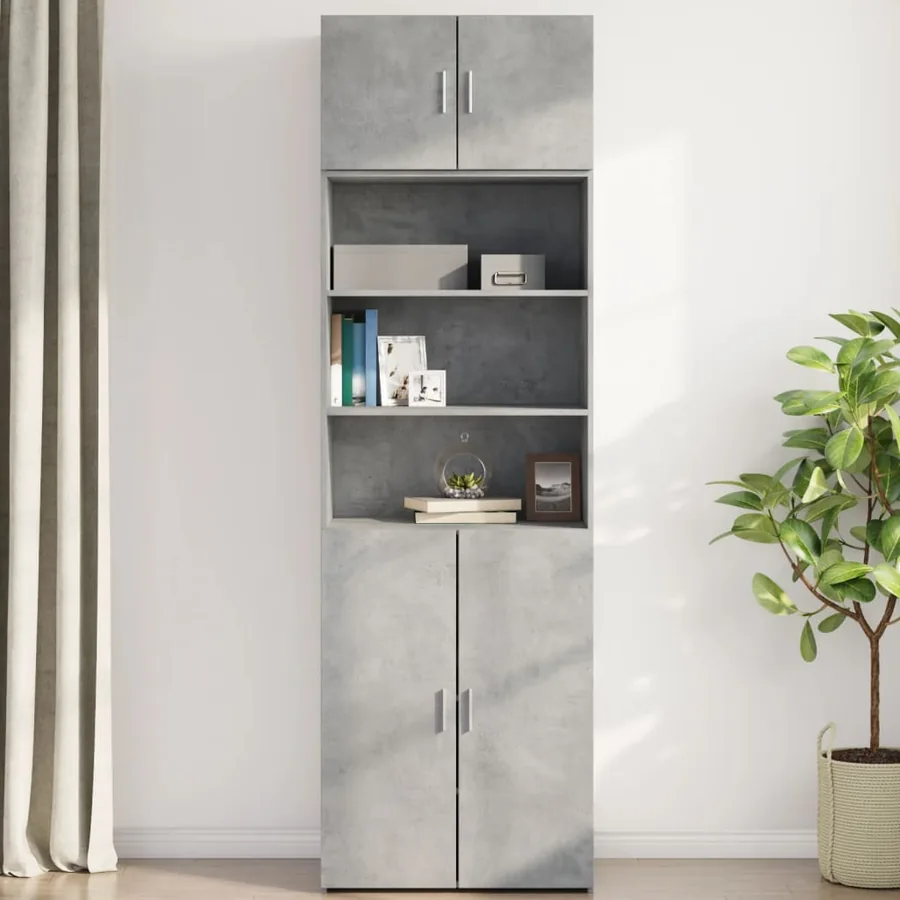 Armoire murale gris béton 70x42,5x40 cm bois d'ingénierie - 3