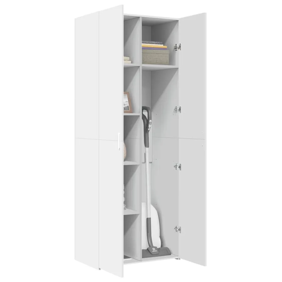 Buffet haut blanc 70x42,5x185 cm bois d'ingénierie - 7