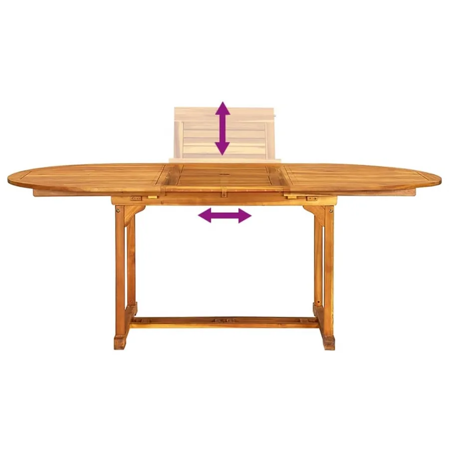 Ensemble à Manger de jardin 7pcs bois d'acacia solide textilène - 8