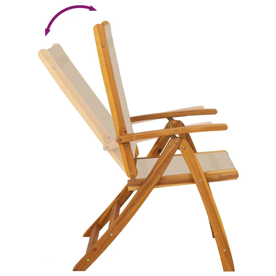Ensemble à Manger de jardin 7pcs bois d'acacia solide textilène - 9
