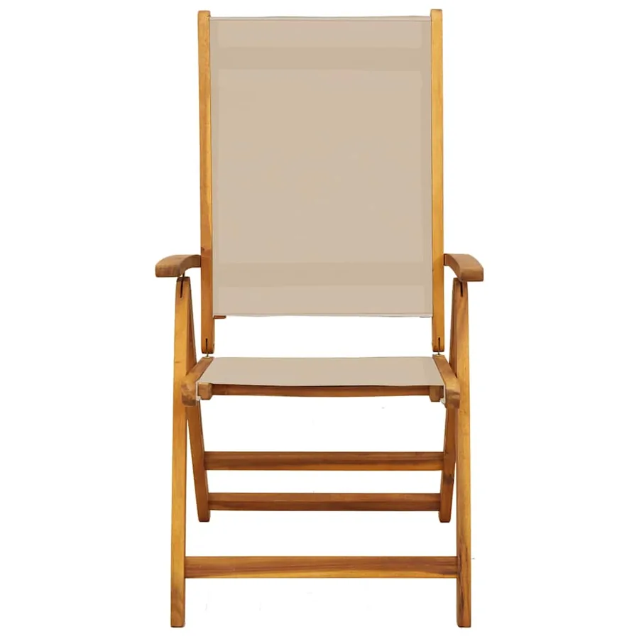 Chaises pliables de jardin lot de 4 bois d'acacia et textilène - 4