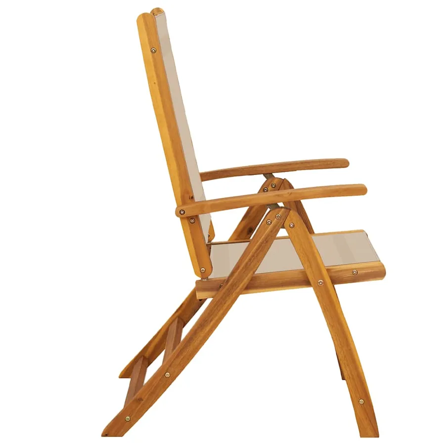 Chaises pliables de jardin lot de 4 bois d'acacia et textilène - 6