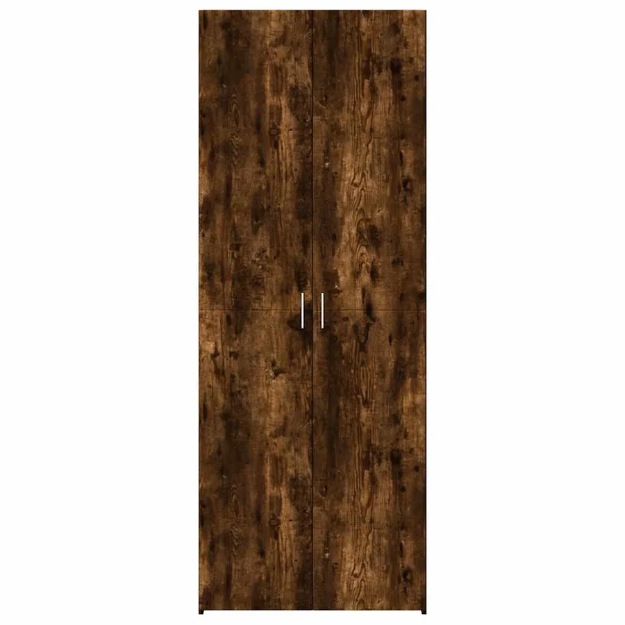 Buffet haut chêne fumé 70x42,5x185 cm bois d'ingénierie - 3