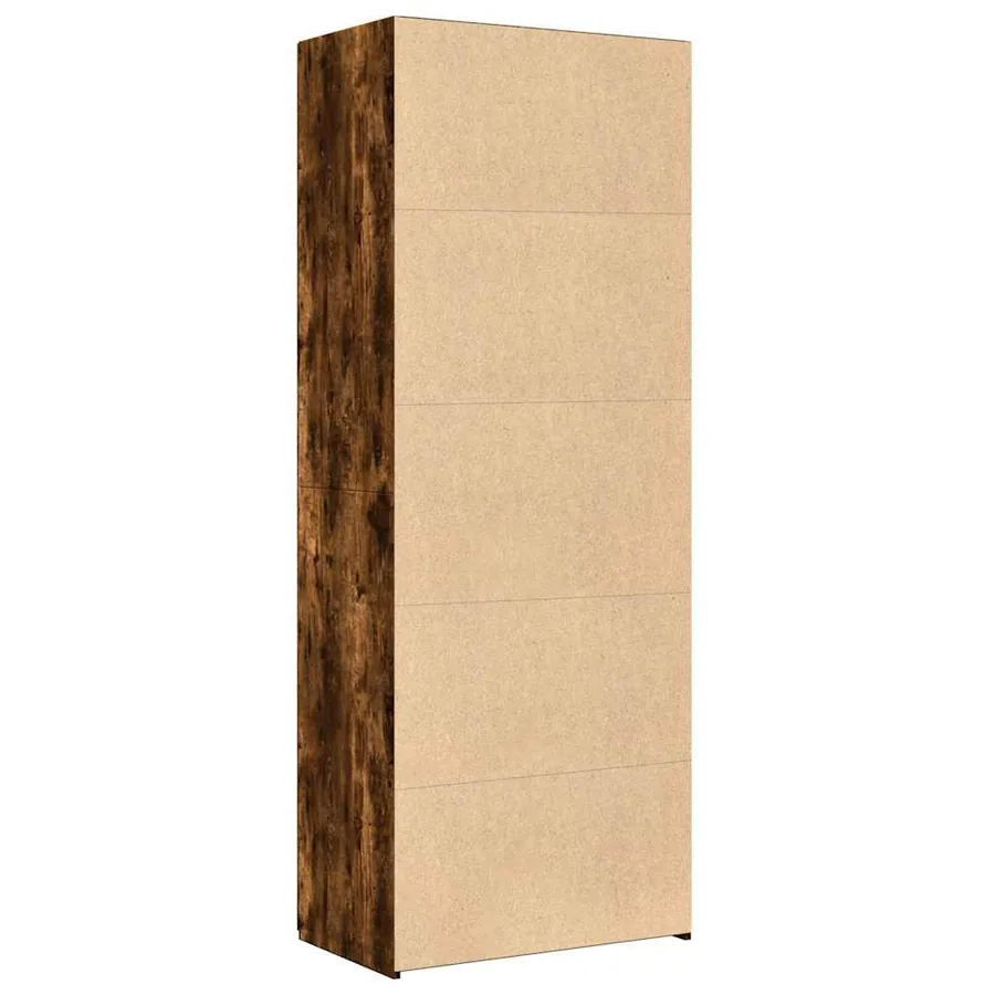 Buffet haut chêne fumé 70x42,5x185 cm bois d'ingénierie - 4