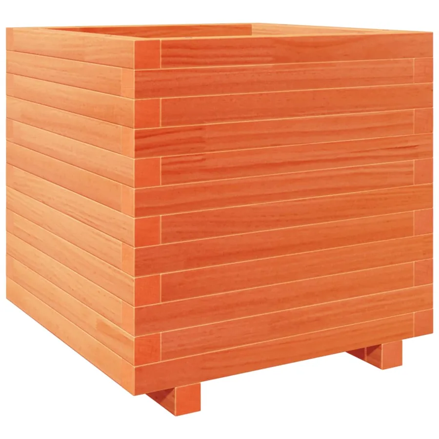 Jardinière cire marron 50x50x49,5 cm bois de pin massif - 2