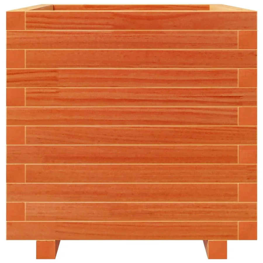 Jardinière cire marron 50x50x49,5 cm bois de pin massif - 5