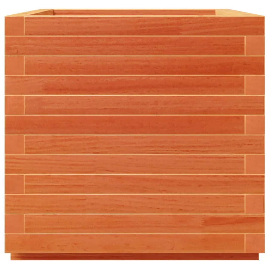 Jardinière cire marron 50x50x49,5 cm bois de pin massif - 6