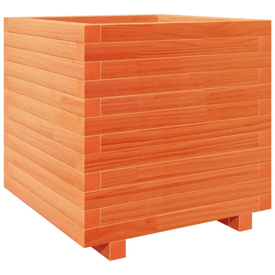 Jardinière cire marron 50x50x49,5 cm bois de pin massif - 7