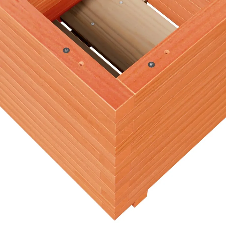 Jardinière cire marron 50x50x49,5 cm bois de pin massif - 8