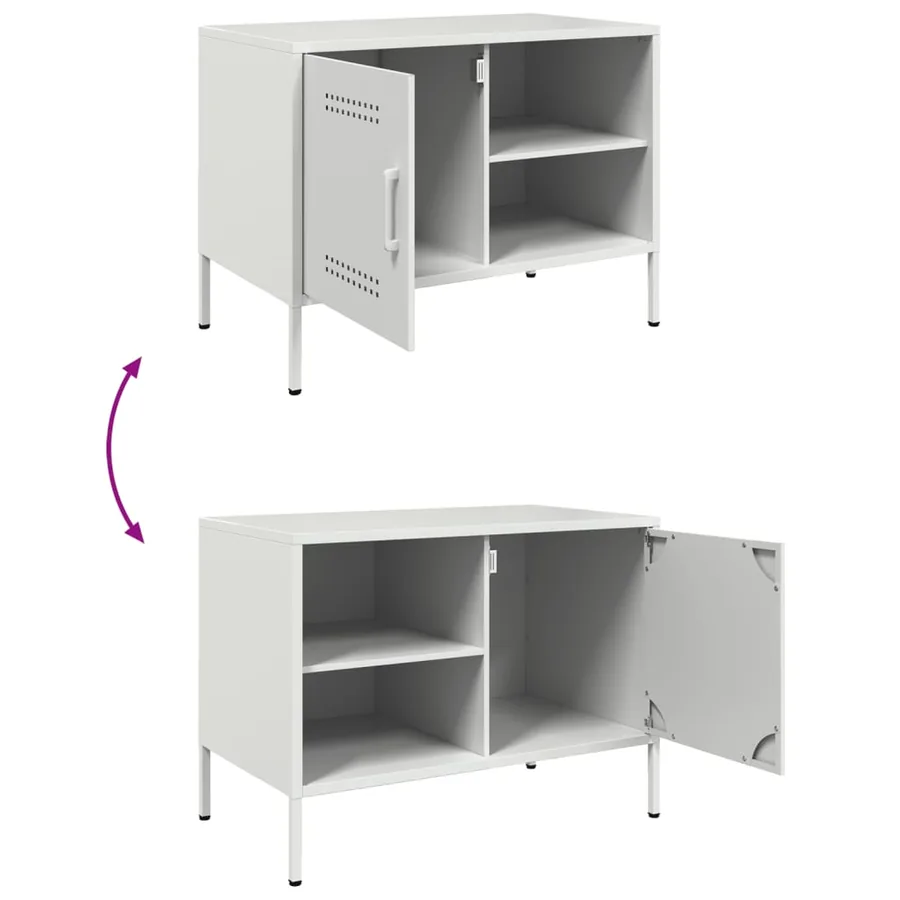 Meubles TV 2 pcs blanc 68x39x50,5 cm acier - 12