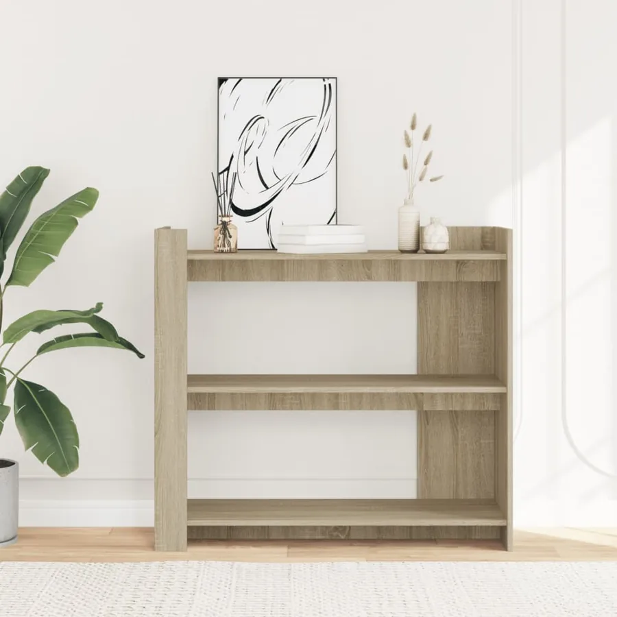 Table console chêne sonoma 100x35x90 cm bois d'ingénierie - 3