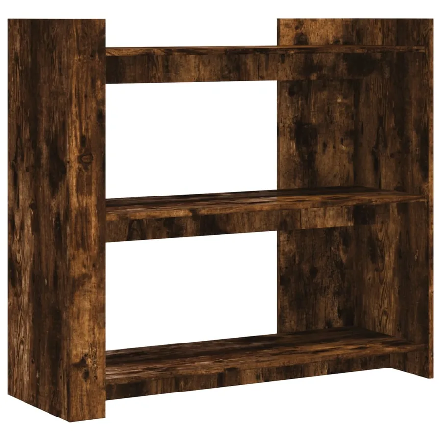 Table console chêne fumé 100x35x90 cm bois d'ingénierie - 2