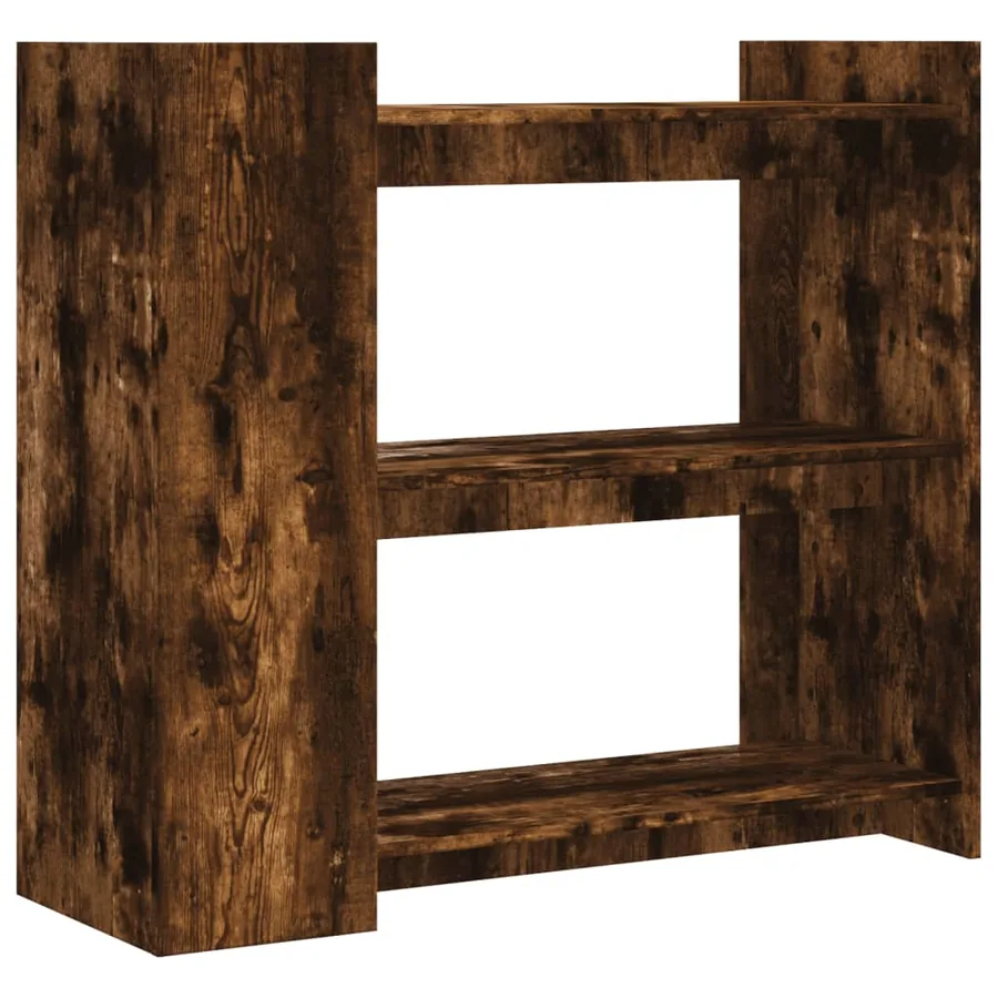 Table console chêne fumé 100x35x90 cm bois d'ingénierie - 6