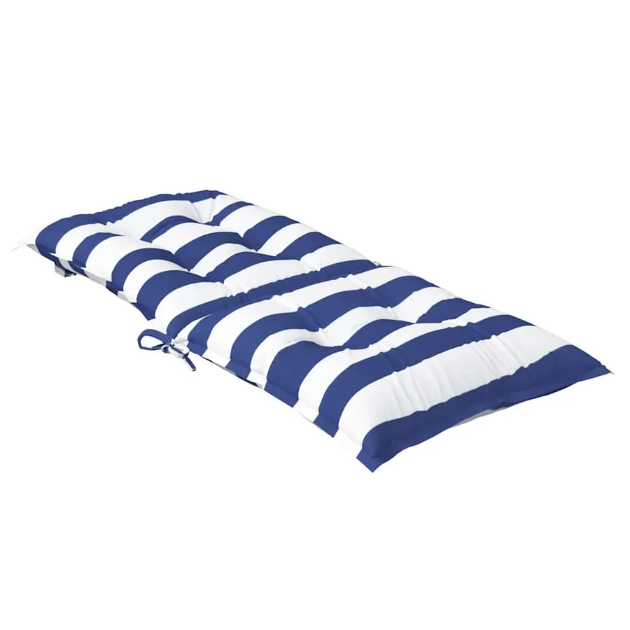Coussins de chaise à dossier bas lot de 4 rayures bleu/blanc - 5