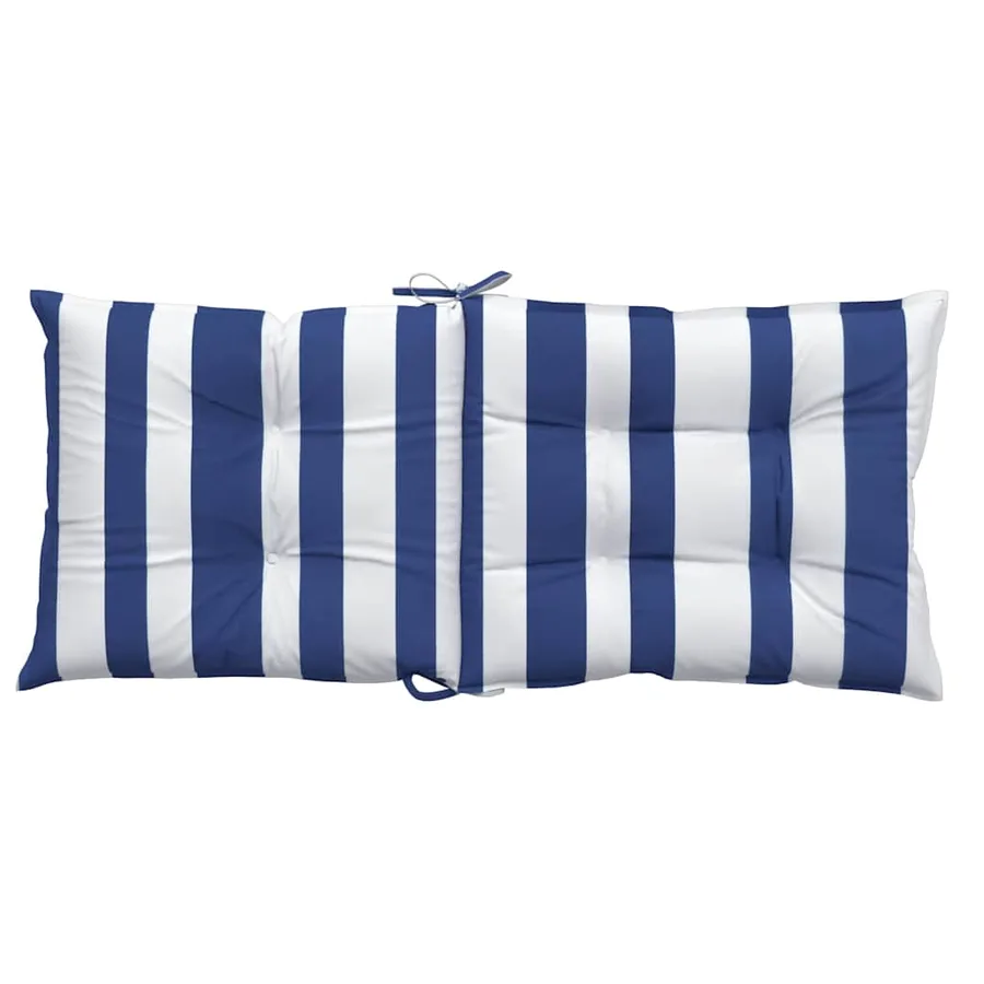 Coussins de chaise à dossier bas lot de 4 rayures bleu/blanc - 6