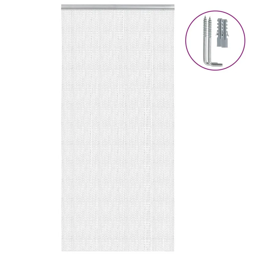 Moustiquaire de porte à chaîne 100x200 cm aluminium
