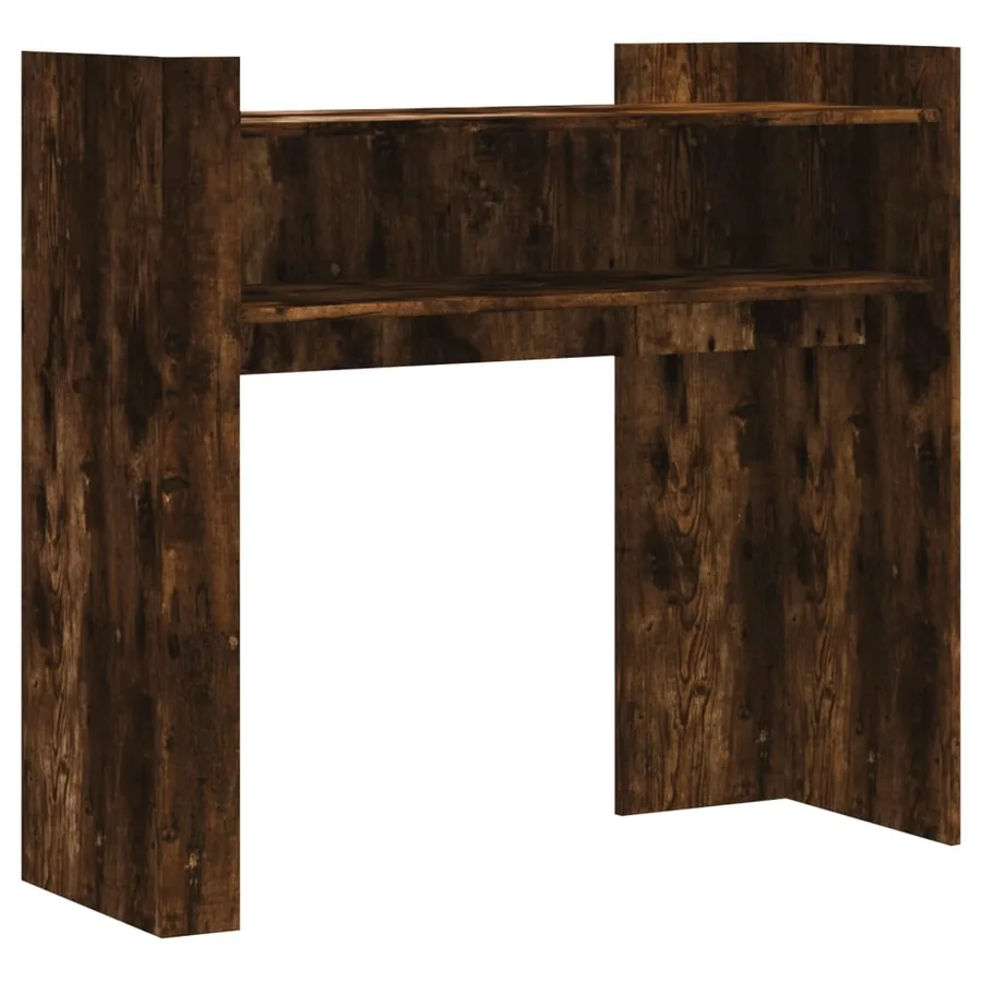 Table console chêne fumé 100x35x90 cm bois d'ingénierie - 2