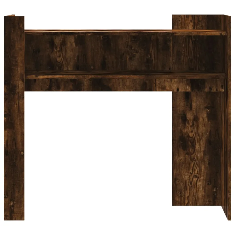 Table console chêne fumé 100x35x90 cm bois d'ingénierie - 4