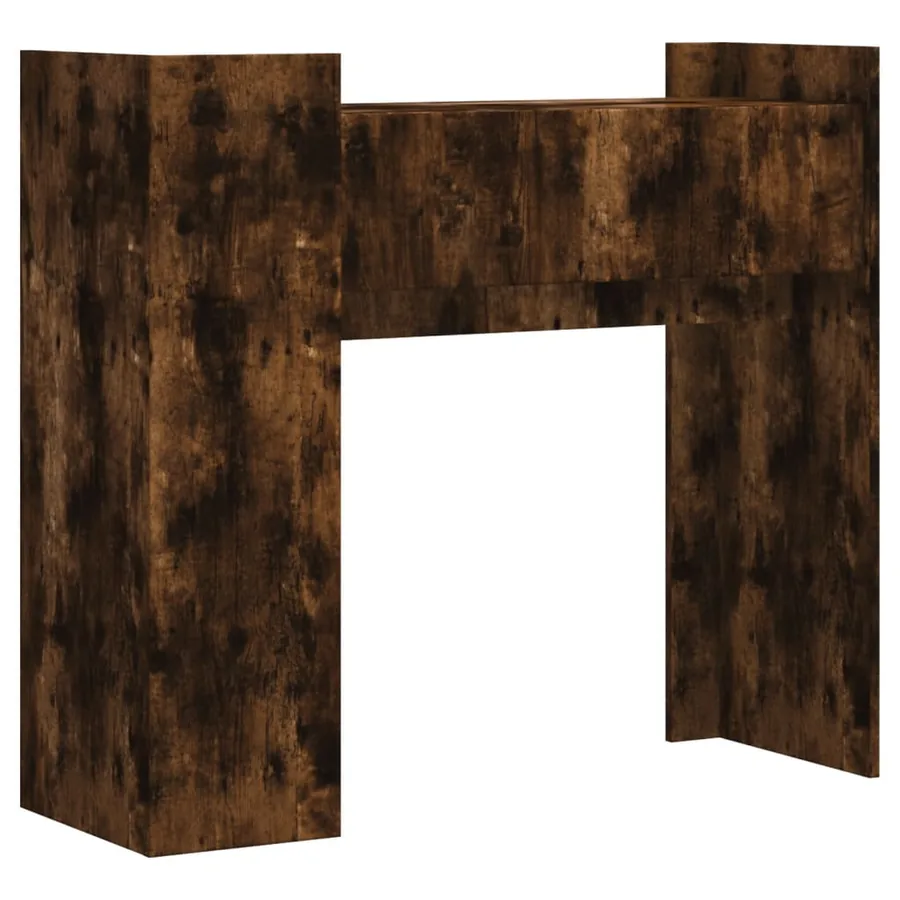 Table console chêne fumé 100x35x90 cm bois d'ingénierie - 6