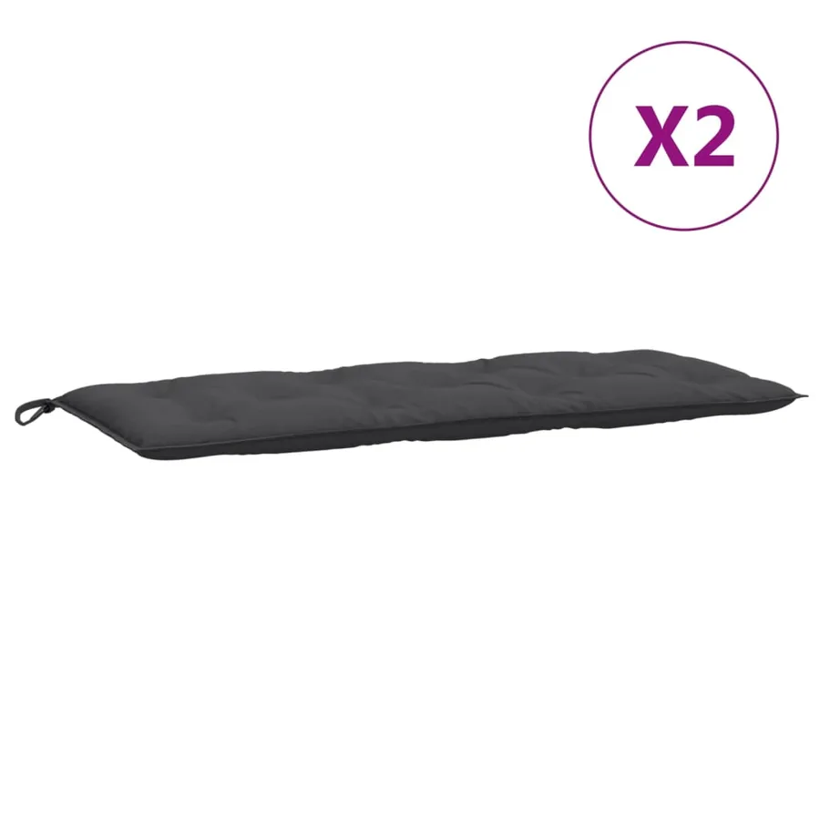 Coussins de banc de jardin lot de 2 anthracite mélangé tissu - 4