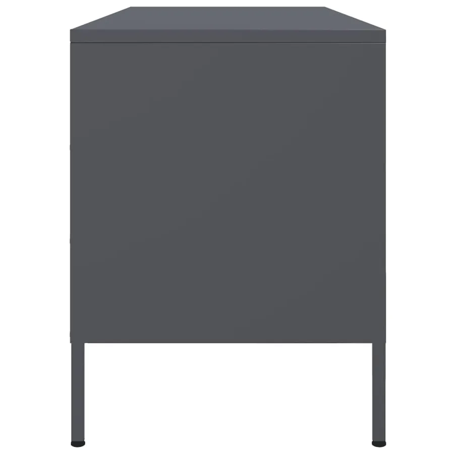 Meuble TV anthracite 100,5x39x50,5 cm acier - 7