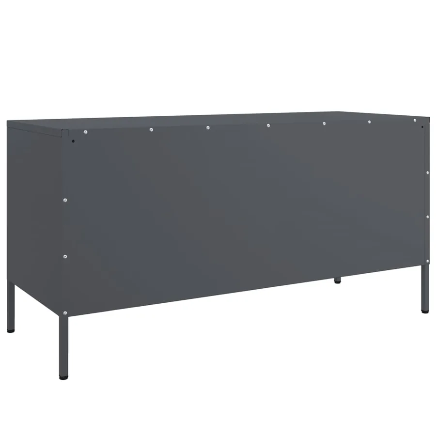Meuble TV anthracite 100,5x39x50,5 cm acier - 8