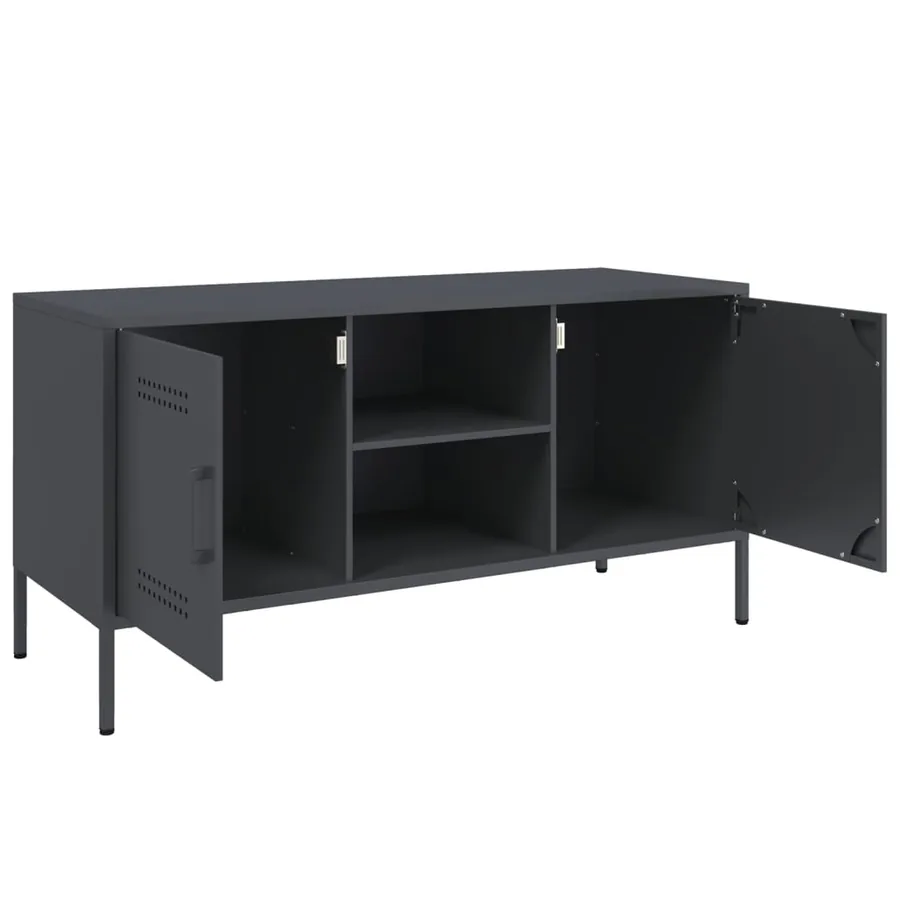 Meuble TV anthracite 100,5x39x50,5 cm acier - 9