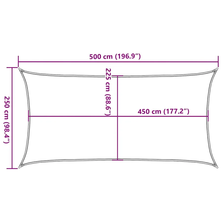 Voile d'ombrage 160 g/m² rectangulaire gris clair 2,5x5 m PEHD - 10
