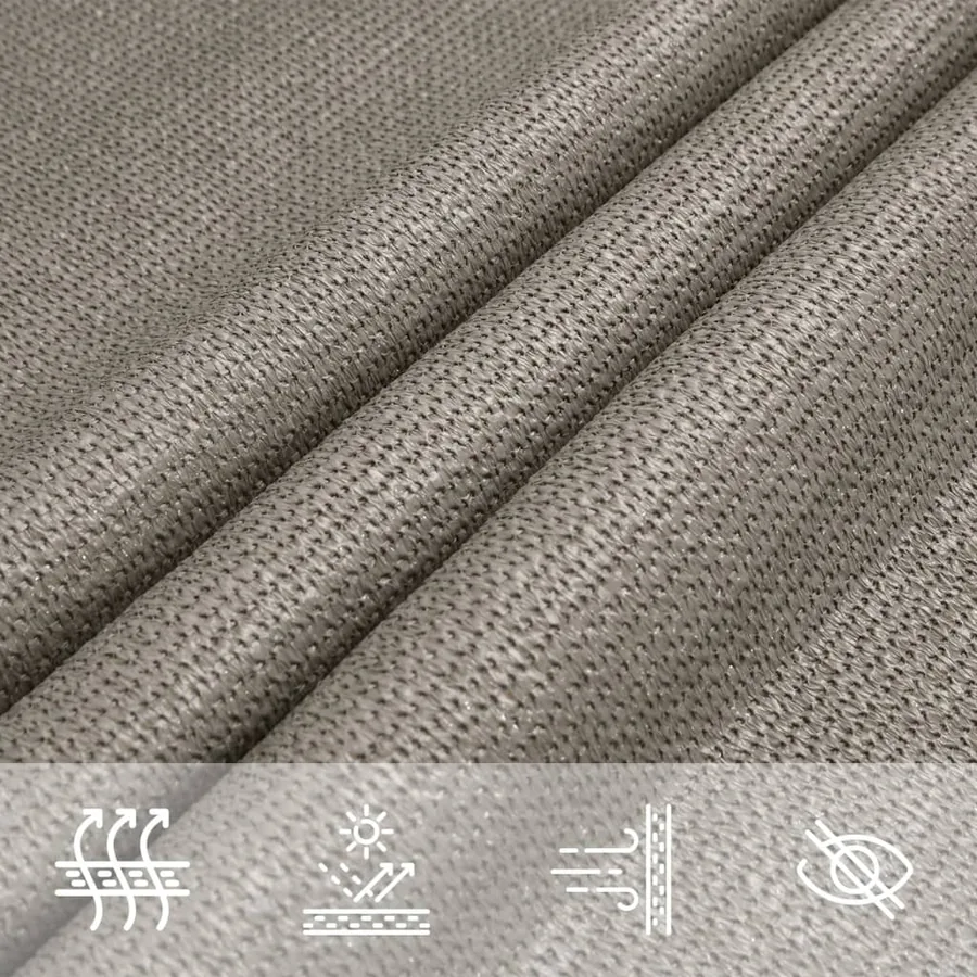 Voile d'ombrage 160 g/m² rectangulaire gris clair 2,5x5 m PEHD - 8