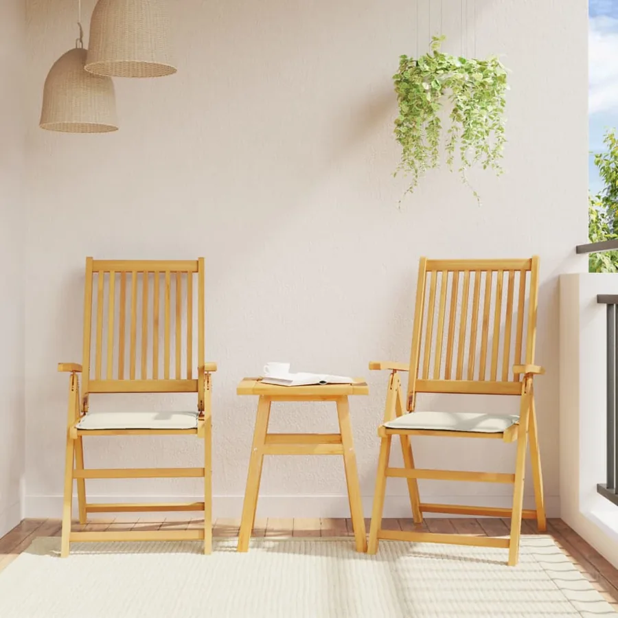 Coussins de siège de jardin lot de 2 crème 45x45x2 cm carré - 3