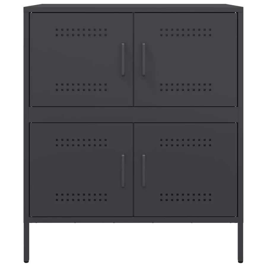 Buffet noir 68x39x79 cm acier - 6