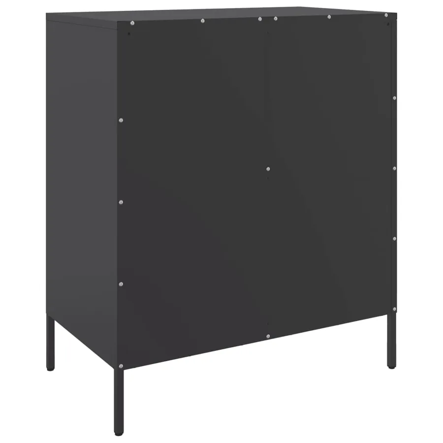 Buffet noir 68x39x79 cm acier - 8