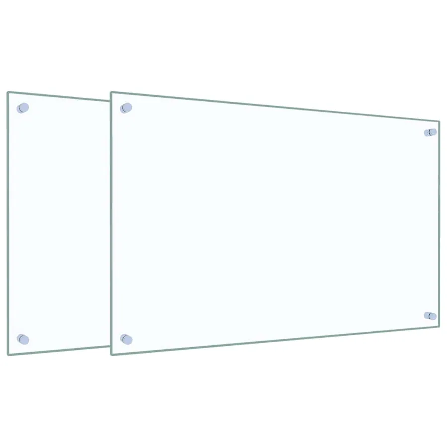 Dosserets de cuisine 2 pcs transparent 80x50 cm verre trempé - 2