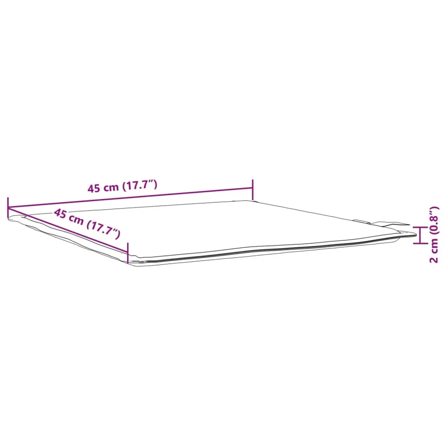Coussins de siège de jardin lot de 4 gris clair 45x45x2cm carré - 11