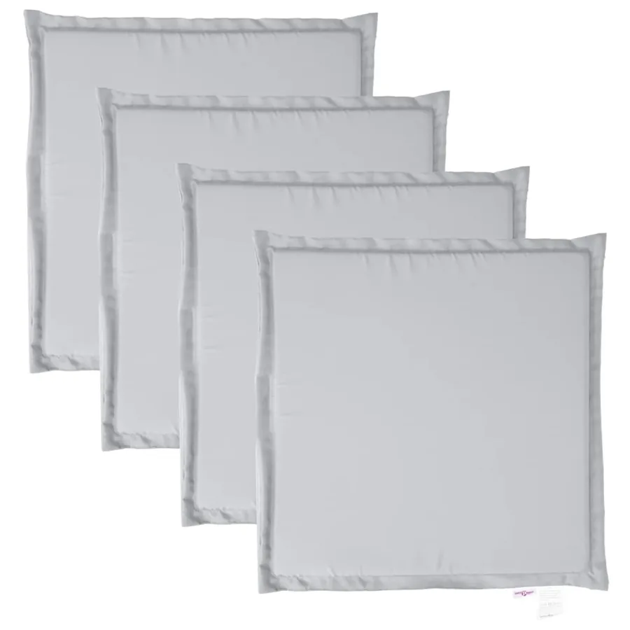 Coussins de siège de jardin lot de 4 gris clair 45x45x2cm carré - 2