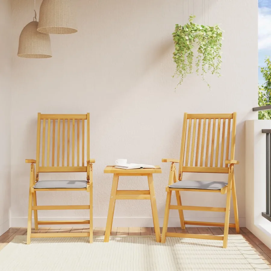 Coussins de siège de jardin lot de 4 gris clair 45x45x2cm carré - 3