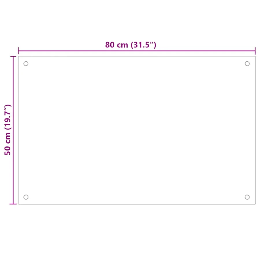 Dosserets de cuisine 2 pcs blanc 80x50 cm verre trempé - 9