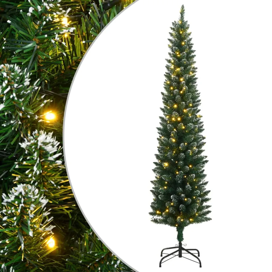 Sapin de Noël artificiel mince 150 LED 120 cm
