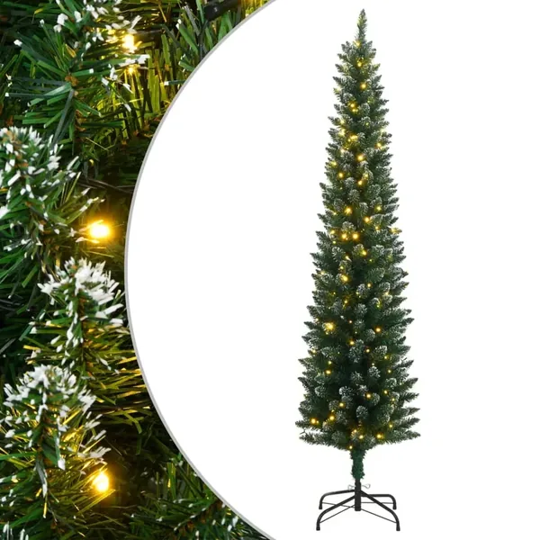 Sapin de Noël artificiel mince 150 LED 120 cm