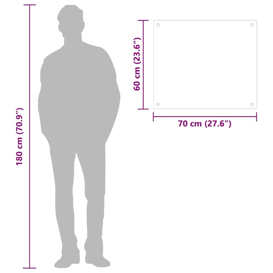 Dosserets de cuisine 2 pcs transparent 70x60 cm verre trempé - 11