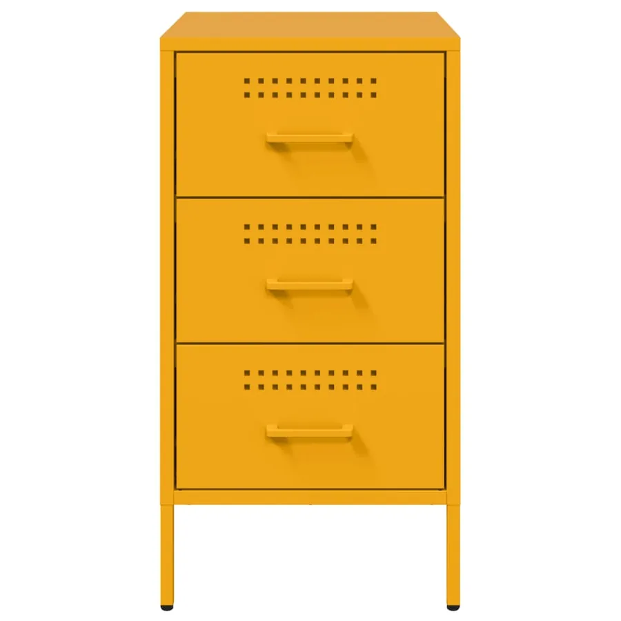 Tables de chevet 2 pcs jaune moutarde 36x39x68 cm acier - 6