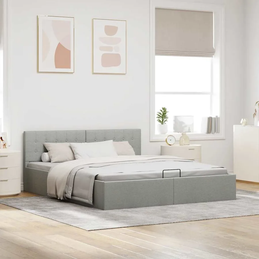 Cadre de lit à rangement hydraulique sans matelas 160x200 cm - 4
