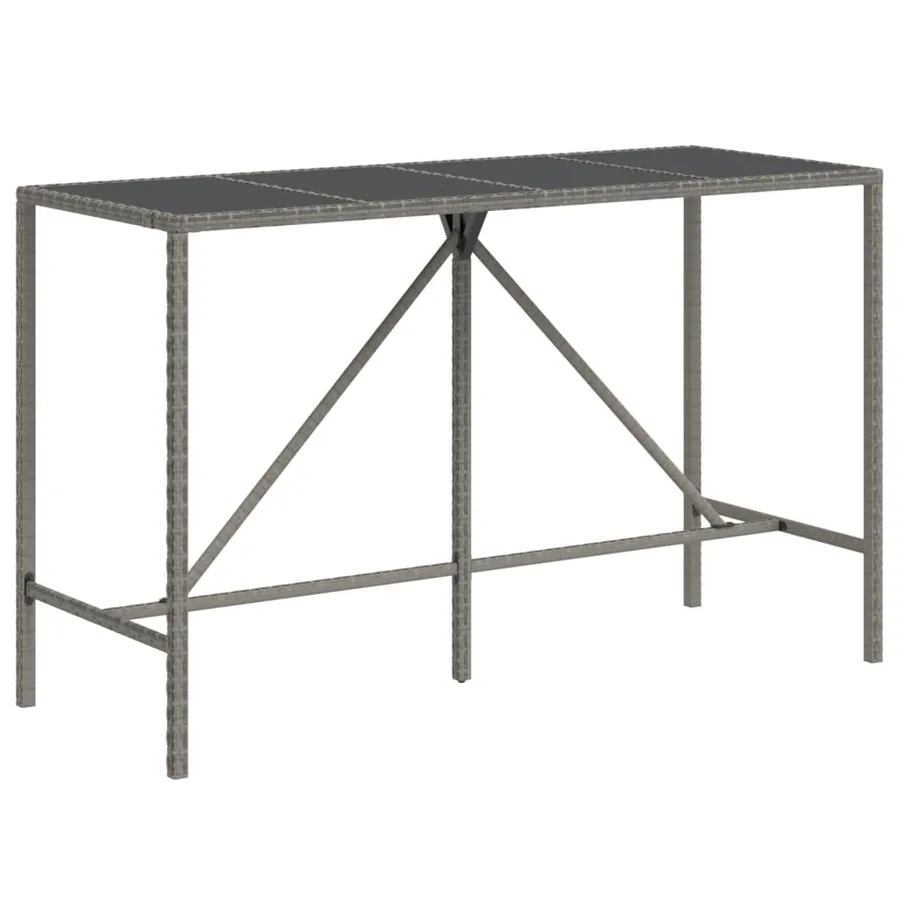 Ensemble de bar de jardin 9 pcs avec coussins gris poly rotin - 5