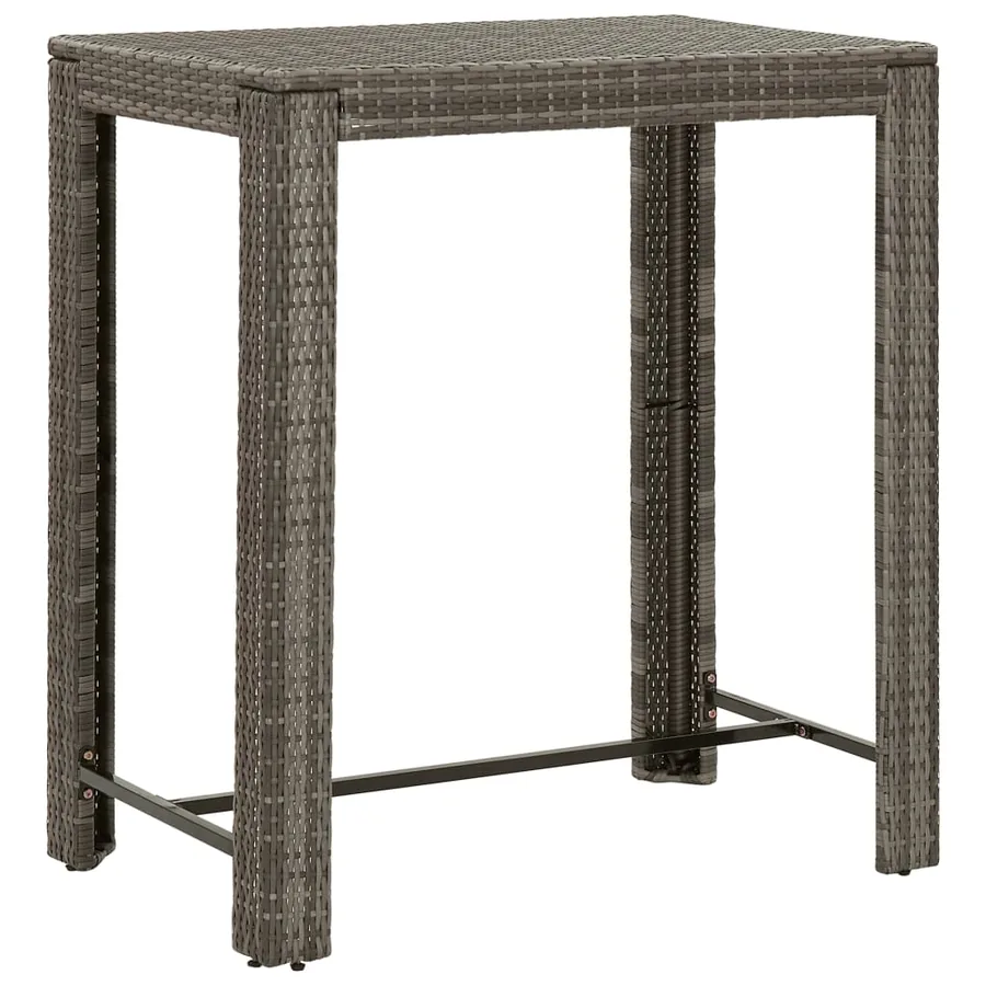 Ensemble de bar de jardin 5 pcs avec coussins gris poly rotin - 5