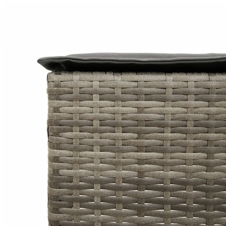 Ensemble de bar de jardin 5 pcs avec coussins gris poly rotin - 6