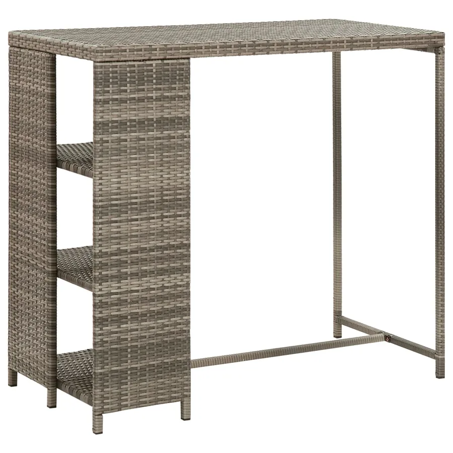 Ensemble de bar de jardin 3 pcs et coussins gris résine tressée - 5